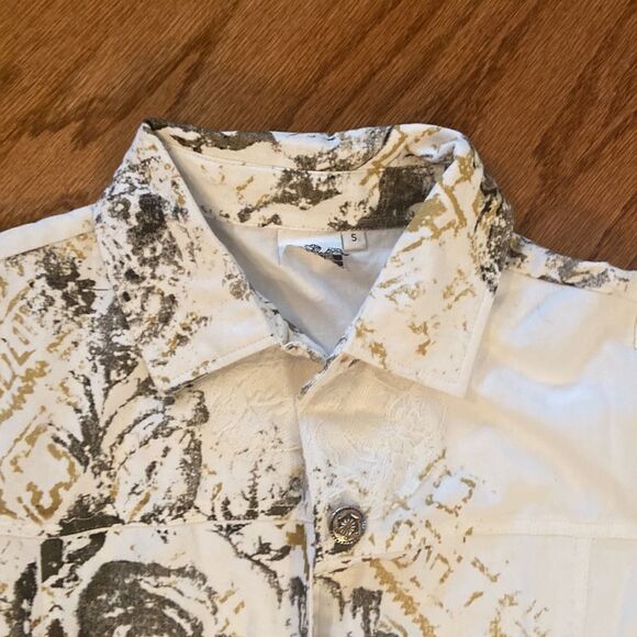 NWOT Parsley & Sage shirt or jacket with cool metal buttons, some lace, M - Picture 4 of 9